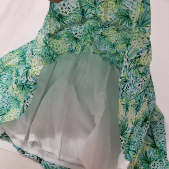 Janie and jack green elastic top pineapple details Cotton dress size 8 (F15) - Picture 5 of 7